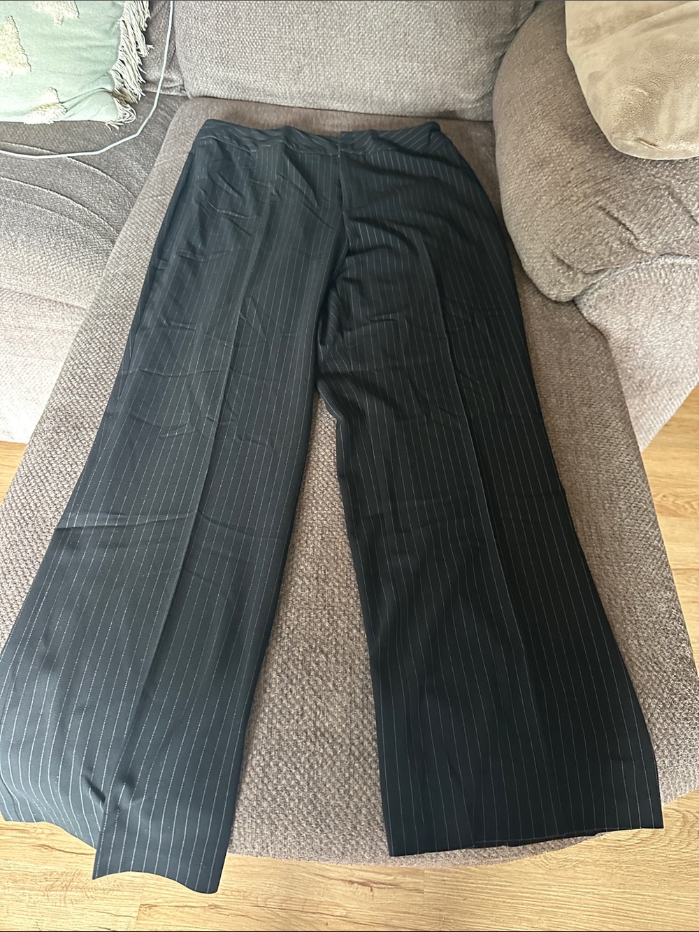 Pantology/Black Pinstripe Wide Leg Trousers, women’s size 14W